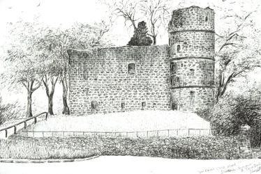 Ruin at Strathaven, 2012, (blæk på papir)