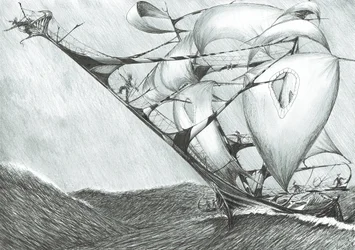 Storm Creators Caspian Sea, 2017, (blæk på papir)
