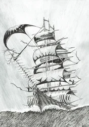 Storm Creators Durville Sea, 2017, (blæk på papir)