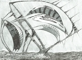 Storm Creators Laptev Sea, 2017, (blæk på papir)