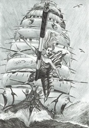 Storm Creators Lazarev Sea, 2017, (blæk på papir)