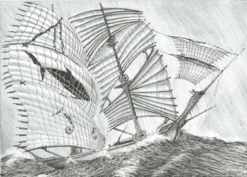 Storm Creators Savu Sea, 2017, (blæk på papir)