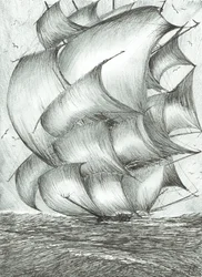 Storm Creators Sea of Okhotsk, 2017, (Blæk på papir)