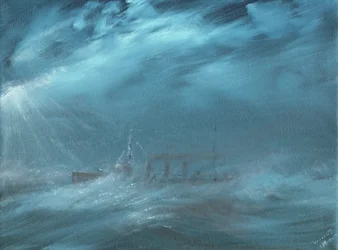 US Destroyer i en storm på havet 1917, 2019