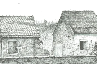 hus nær den fransk/schweiziske grænse, 2008; (blæk på papir)