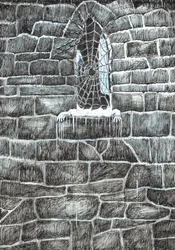 side 11, Slottet i Findhorns skov, 2006, (blæk på papir)