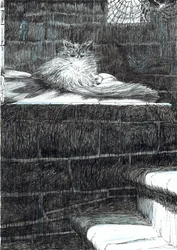 side 21, Slottet i Findhorns skov, 2006, (blæk på papir)