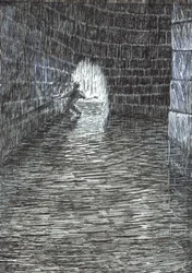 side 47, Slottet i Findhorns skov, 2006, (blæk på papir)