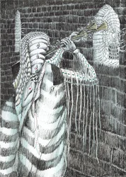 side 7, Slottet i Findhorns skov, 2006, (blæk på papir)