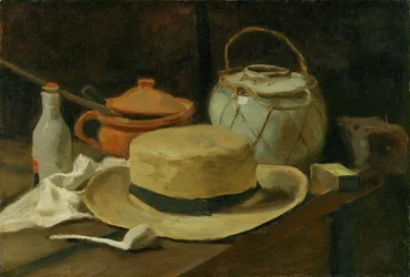 Stilleben med gul stråhat, 1881 eller 1885.