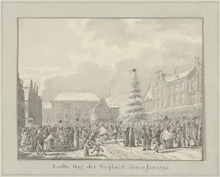 Revolution i Haarlem, 19. januar 1795 Første frihedsdag, den 19. jan. 1791 (titel på objekt)