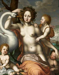 Leda med svane og børn.