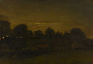 Landbrugslandsby i tusmørke