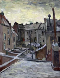 "" Huse set bagfra "" (huse set bagfra) maleri af Vincent Van Gogh (1853-1890) 1885 Sun 44x33,5 cm Van Gogh Museum, Amsterdam