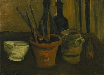 Stilleben med børster i en urtepotte; Stilleben med børster i en urtepotte, 1884