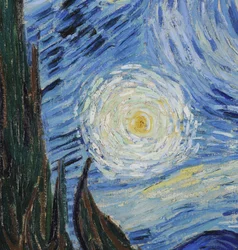 The Starry Night, juni 1889 (olie på lærred) (detalje af 702746)