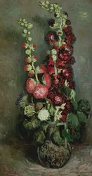 Vase med stokroser, 1886