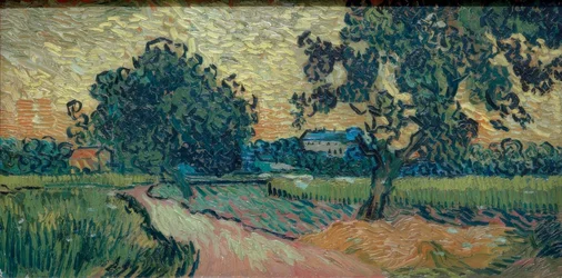 To pæretræer og slottet Auvers (landskab i