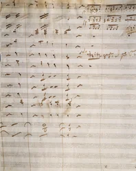 Håndskrevet partitur til opera Beatrice di Tenda, af Vincenzo Bellini (1801-1835)