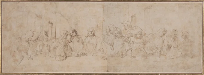 a) Den sidste nadver; b) Putti, ca. 1515 (tegning med pen og blæk)