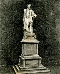 Monumentet til Antonio Allegri da Correggio, af Vincenzo Vela (1820-1891), Correggio, Emilia-Romagna, Italien