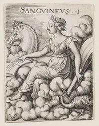 Sanguine Temperament, ca. 1530-62 (gravering)