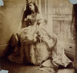 Studie af en pige, der sidder ved et vindue, ca. 1855-65