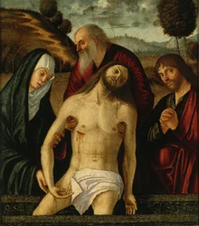 Carpaccio - LAMENTATIONEN, MED MADONNA OG HELGENE JOSEPH AF ARIMATHEA OG JOHN EVANGELISTEN, Perocco 4