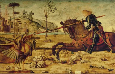 Sankt Georg dræber dragen, 1502-07 (detalje af 428017)
