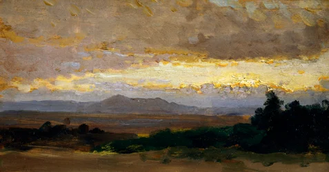 Landskab, af Vittorio Avondo (1836-1910), olie på panel