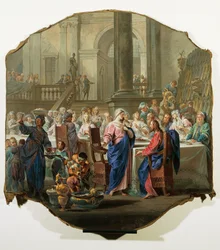 Bryllup i Cana af Vittorio Maria Bigari (1692-1776)