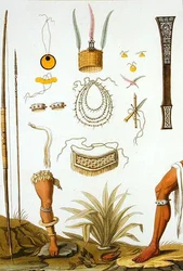 Genstande tilhørende indianere (farvestik)