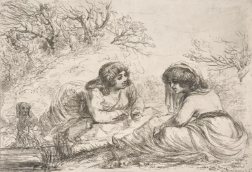 To kvinder i et landskab, 1700-begyndelsen af 1800-tallet., 1700-begyndelsen af 1800-tallet.