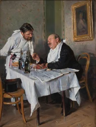 I en restaurant, 1887