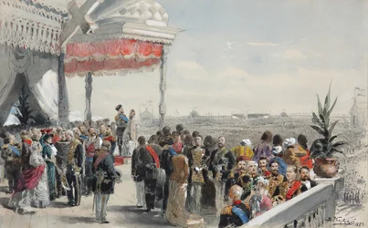Offentlige festligheder efter kroningen af kejser Alexander 3. på Khodynka-marken, 1883
