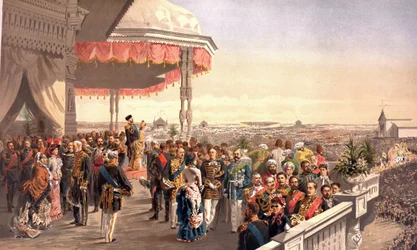 Offentlige festligheder efter kroningen af kejser Alexander III på Khodynka-marken (Fra kroningsalbummet), af Vladimir Yegorovich Makovsky (1846-1920)