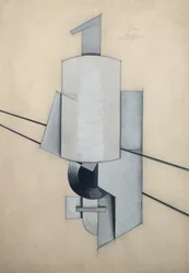 Project for a Corner Sculpture (akvarel og pastel på papir)