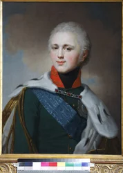 Alexandre Ier de Russie (Alexandre Pavlovitch Romanov) - Portræt af kejser Alexander I (1777-1825) - Vladimir Lukich Borovikovsky (1757-1825). Olie på lærred