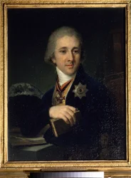 Portræt af Alexandre Labzine (Labzin eller Labsine) (1766-1825), russisk forfatter og frimurer. Maleri af Vladimir Borovikovsky (eller Borovikovski) (1757-1825), efter 1816. Statens Tretjakovgalleri, Moskva