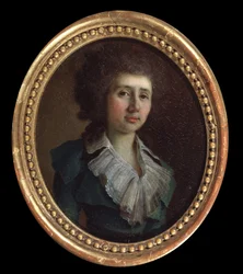 Portræt af forfatteren Vassily V. Kapnist (1757 eller 1758-1823). (Portræt af forfatteren Vasily V. Kapnist). Maleri af Vladimir Lukich Borovikovsky (ou Borovikovski) (1757-1825). Huile sur toile