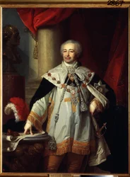 ""Portræt af den russiske politiker og vicekansler Alexander Kurakin (Kurakin) (1752-1818)"" Maleri af Vladimir Borovikovsky (Borovikovski) (1757-1825) 1799 Statens Russiske Museum, Sankt Petersborg
