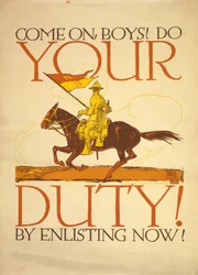 Kom så drenge! Gør din pligt! Ved at melde dig nu! 1917 (farvetryk)