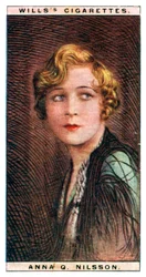 Anna Quirentia Nilsson 1888-1974, svenskfødt amerikansk skuespillerinde, 1928.
