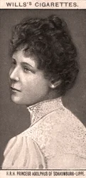 H.R.H. Prinsesse Adolphus af Schaumburg-Lippe, 1908.