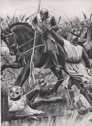 "Hold Fellow, I am Henry of Winchester you King", illustration fra 