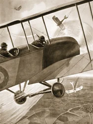 Kaptajn Bell-Irving engagerer tre af fjendens fly