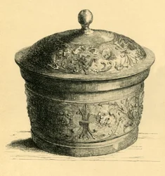 Metalkasse med låg, c1600, 1881.