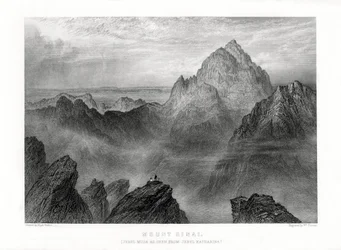 Sinai-bjerget: Jebel Musa set fra Jebel Katharina, 1887.