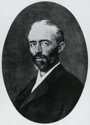 Portræt af Emil Theodor Kocher (1841-1917), schweizisk læge, Nobelprisen i medicin i 1909, gravering