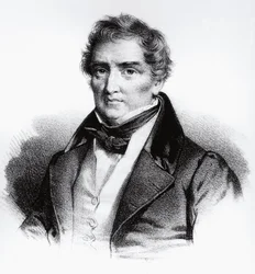 Portræt af Francois Joseph Victor Broussais (1772-1838) fransk læge, gravering
